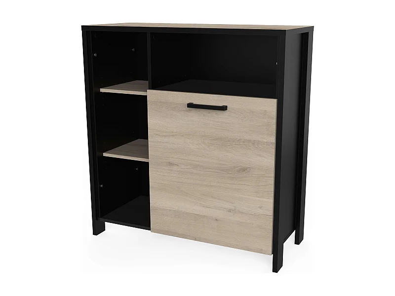 Mueble Microondas Industriale Cocina Roble Krokberg Negro 96x101 cm