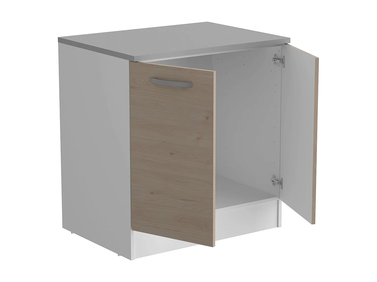 Module de cuisine inférieur Eko 2 portes Jackson Oak White 80x60 cm