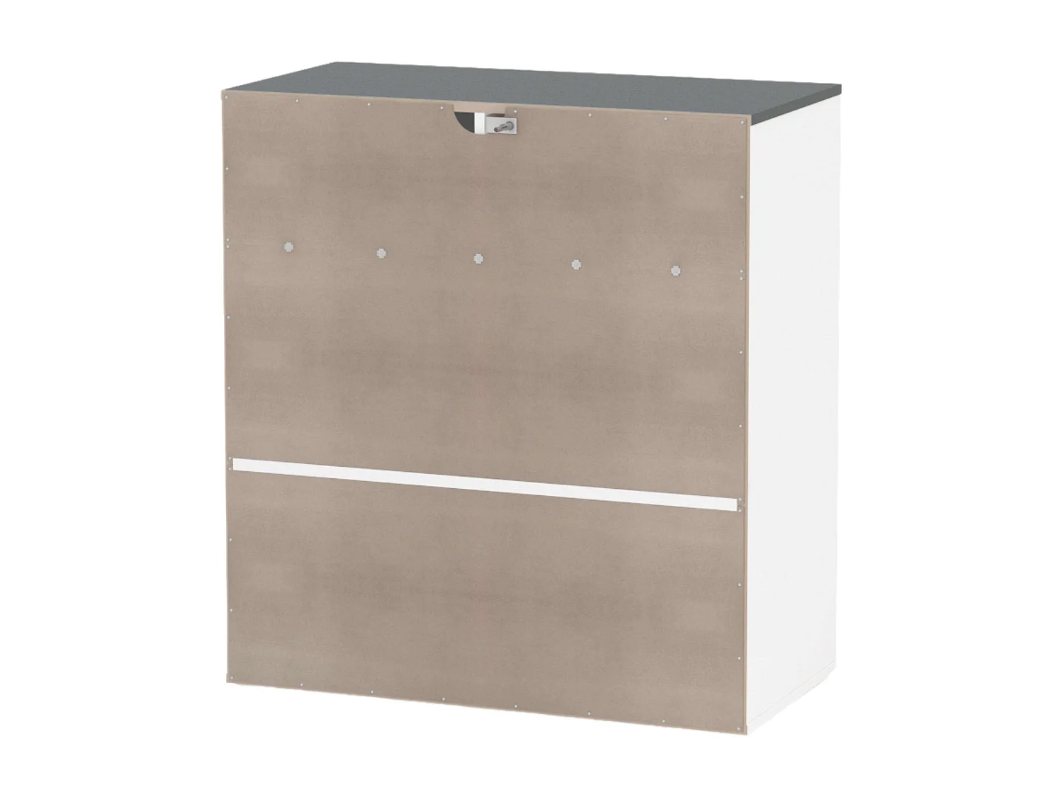 Buffet bas Asfeld 90x80x40 cm Blanc 2 portes 2 tiroirs Cuisine