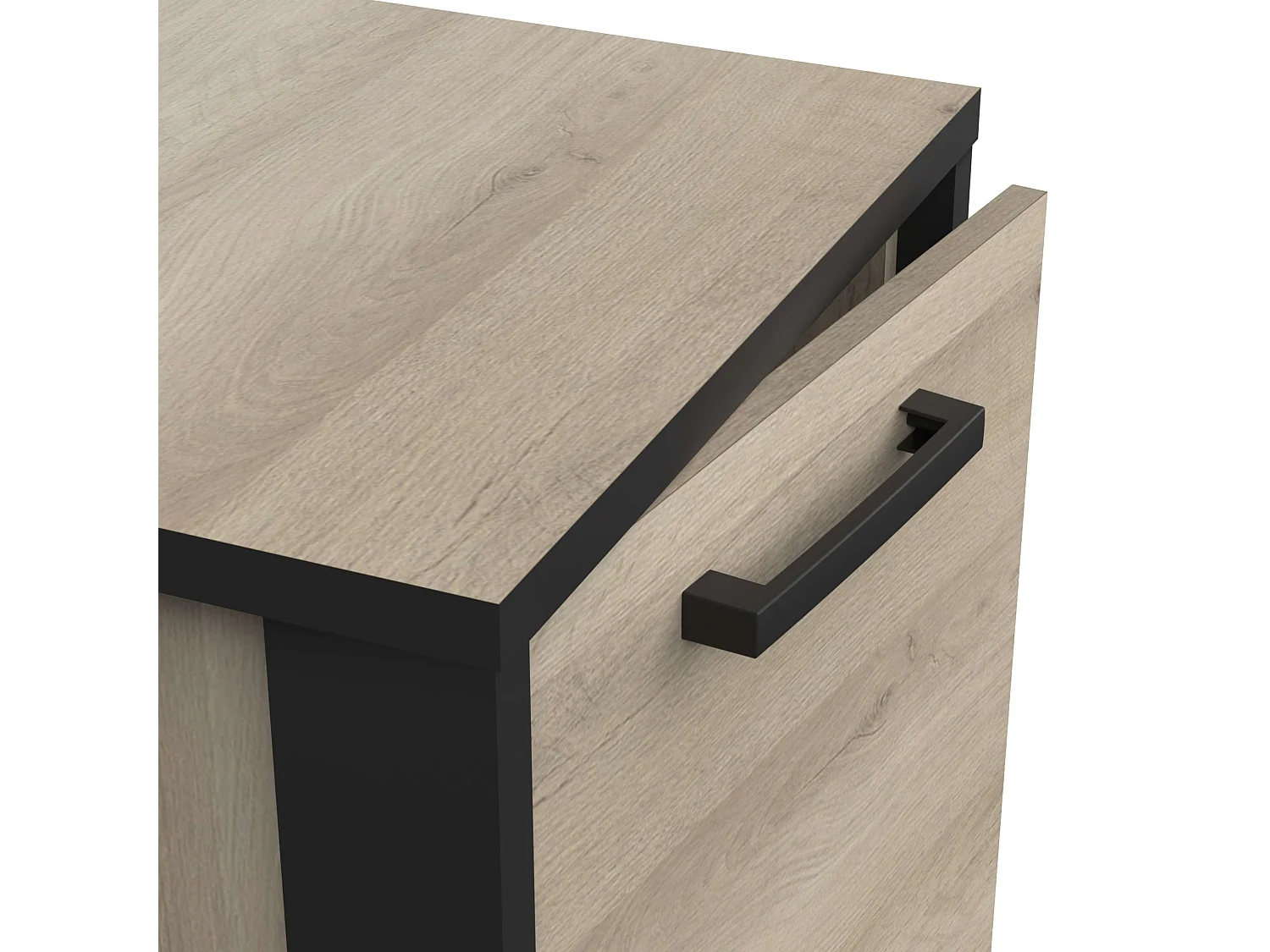 Módulo Inferior Cocina Industrial Etilo, Roble/Negro, 1 Puerta 44 cm