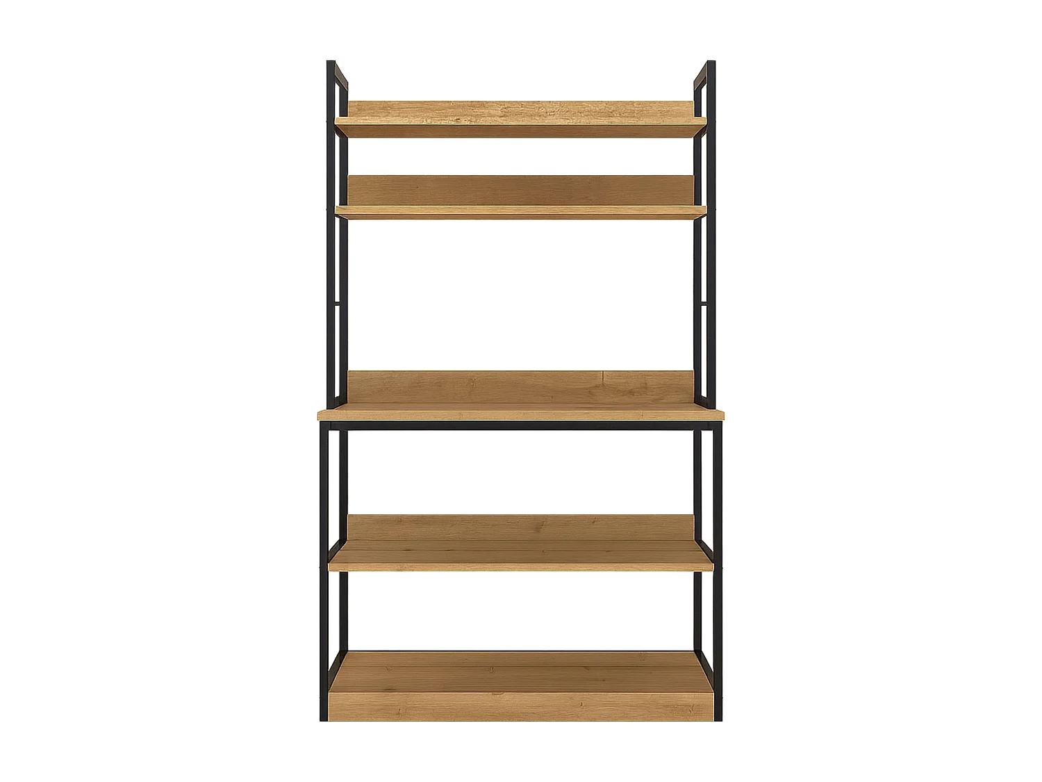 Mueble Cocina Auxiliar Rus Roble Safir y Negro 101x161 cm