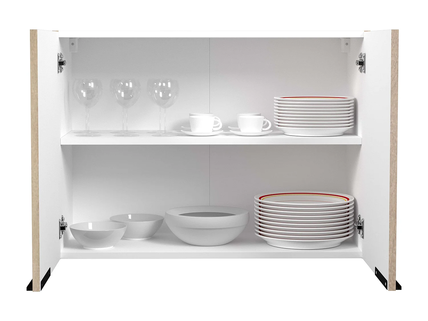 Module de cuisine Arko sup avec 2 portes, couleur bois et noir, 80x36 cm