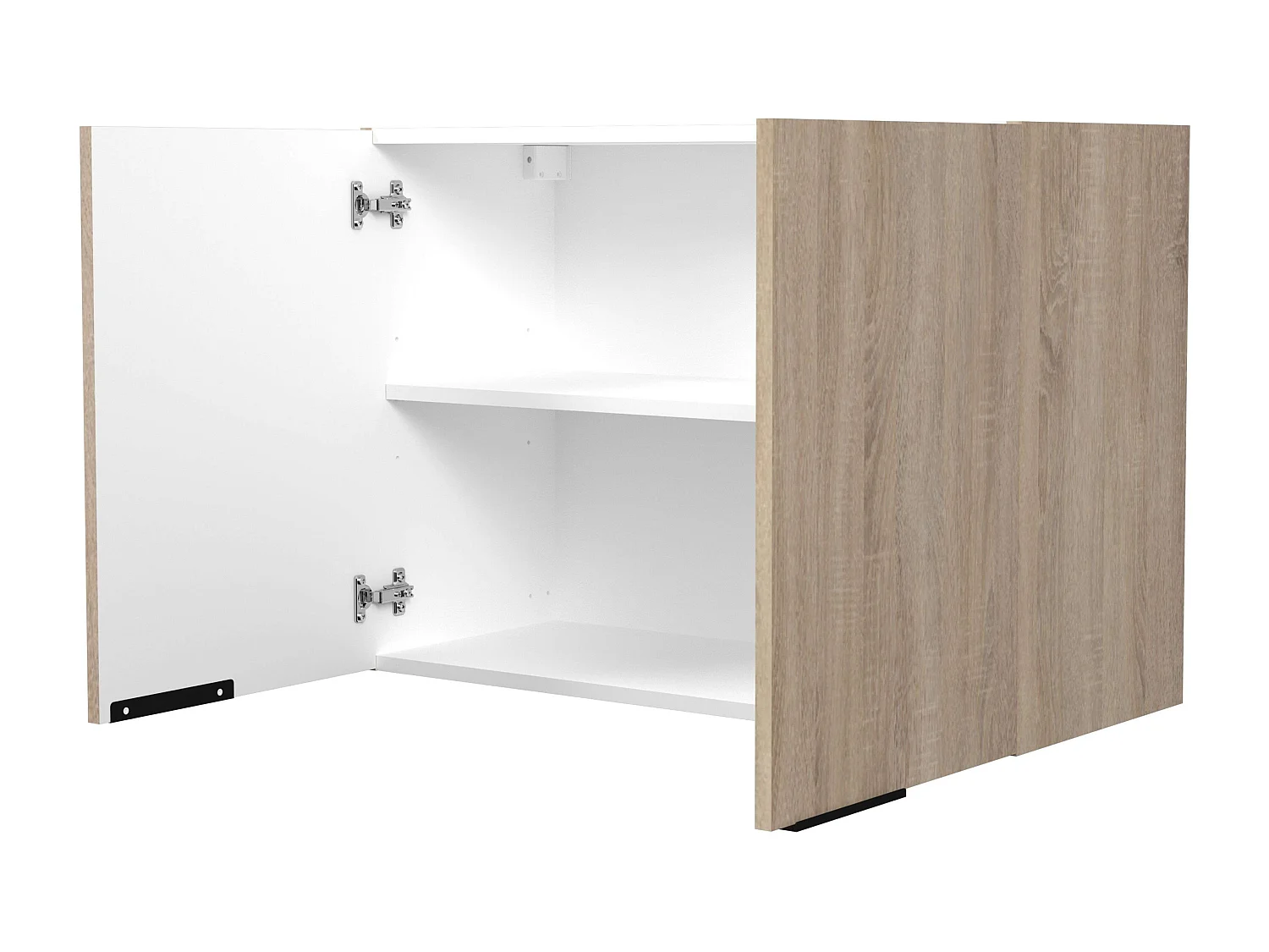 Module de cuisine Arko sup avec 2 portes, couleur bois et noir, 80x36 cm