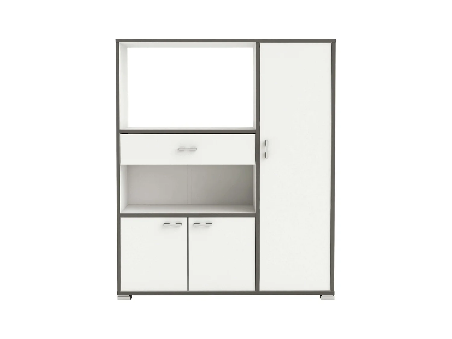 Meuble de rangement de cuisine blanc et gris 90x107x40 cm