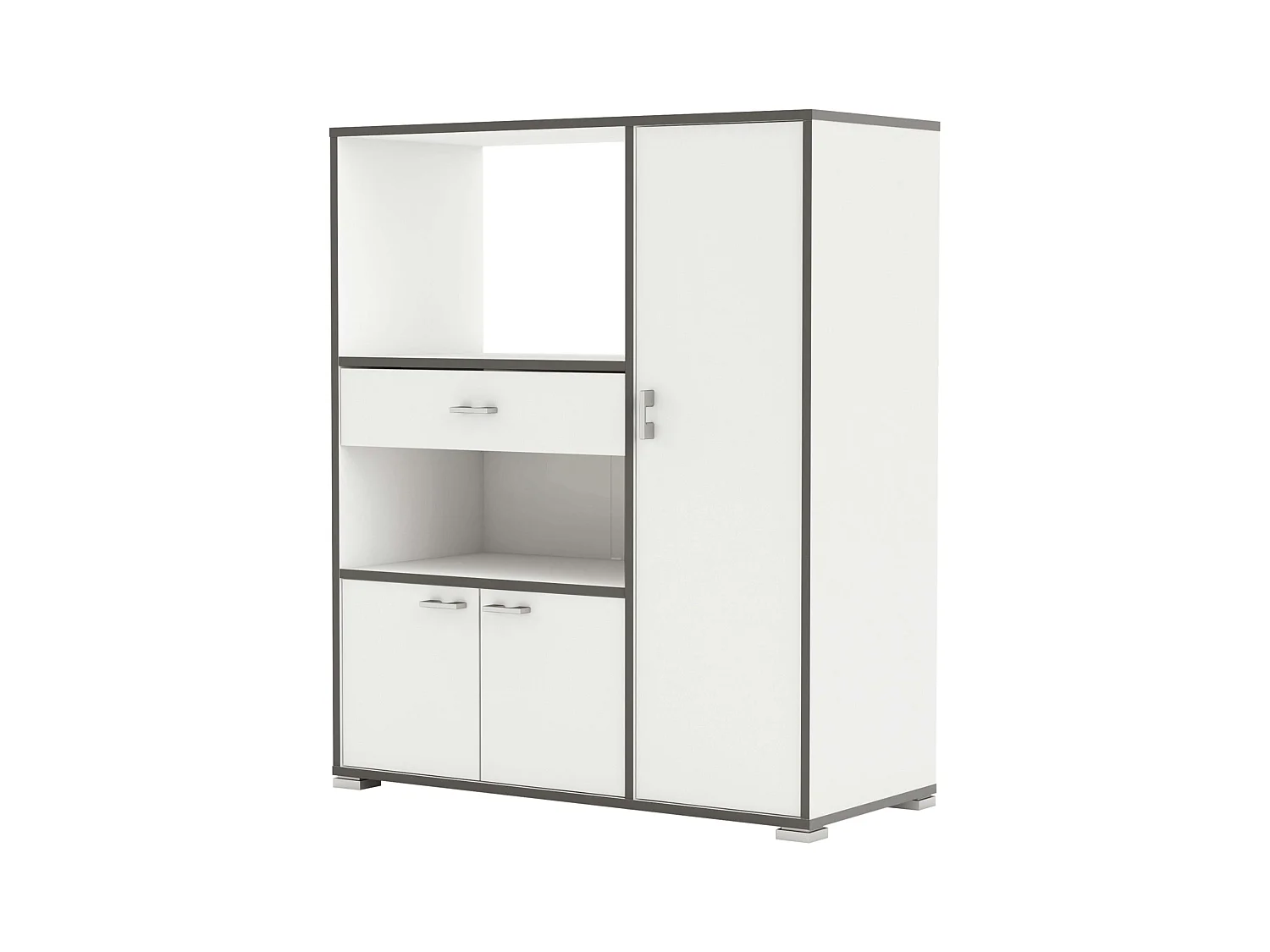 Mueble Auxiliar Cocina Almacenaje Blanco y gris 90x107x40 cm