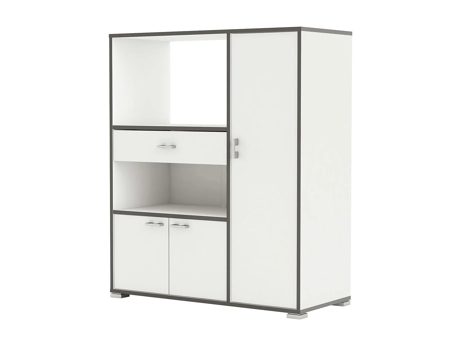 Mueble Auxiliar Cocina Almacenaje Blanco y gris 90x107x40 cm