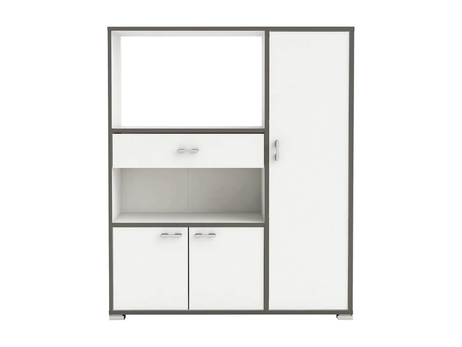 Mueble Auxiliar Cocina Almacenaje Blanco y gris 90x107x40 cm