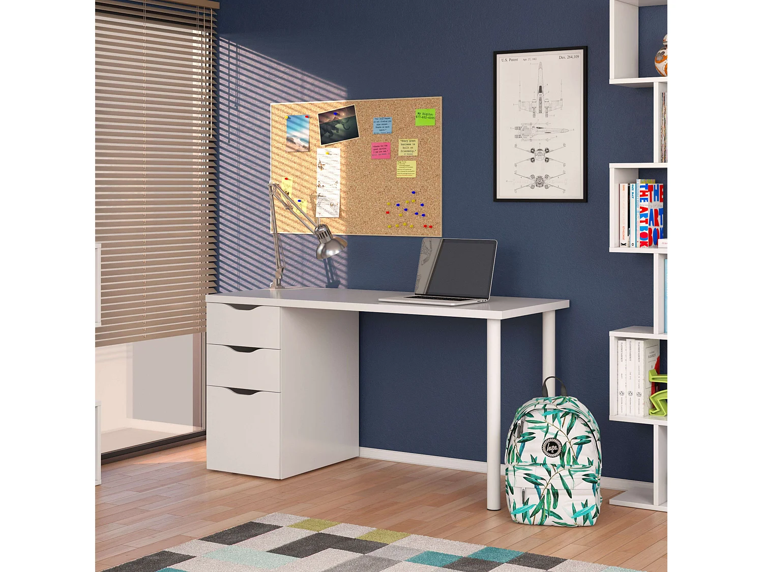 Mueble Auxiliar Cocina Almacenaje Blanco y gris 90x107x40 cm