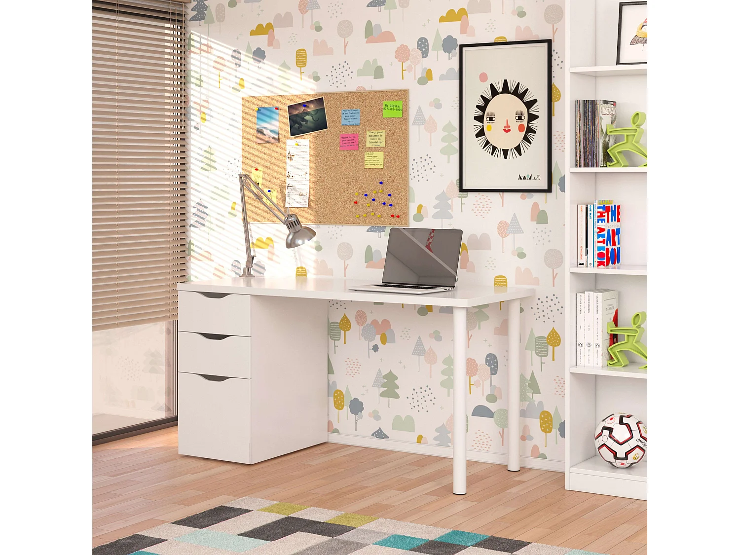 Mueble Auxiliar Cocina Almacenaje Blanco y gris 90x107x40 cm