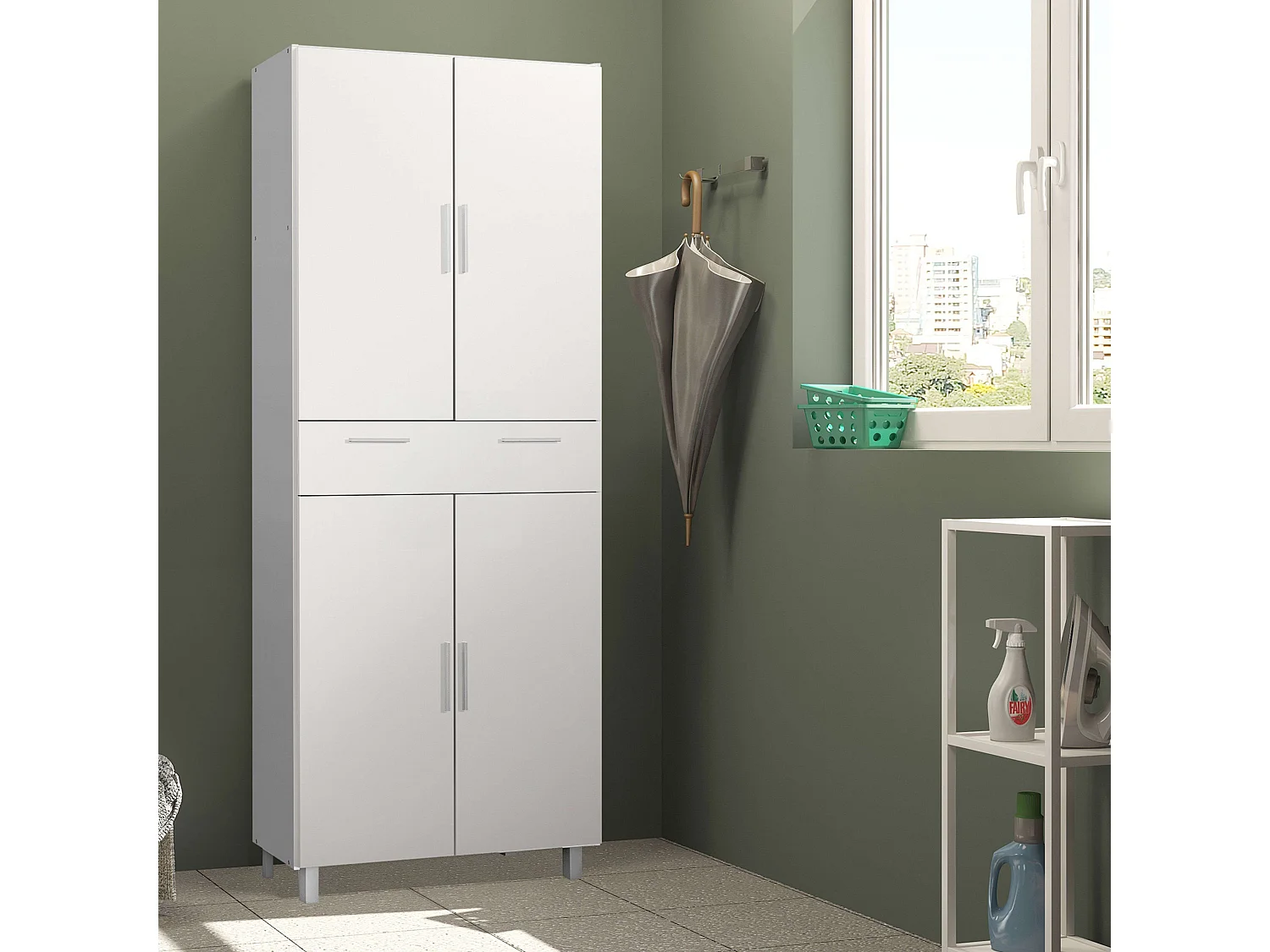 Mueble Cocina Auxiliar Perti Blanco 81x188 cm