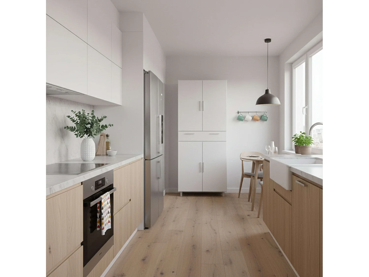 Mueble Cocina Auxiliar Perti Blanco 81x188 cm