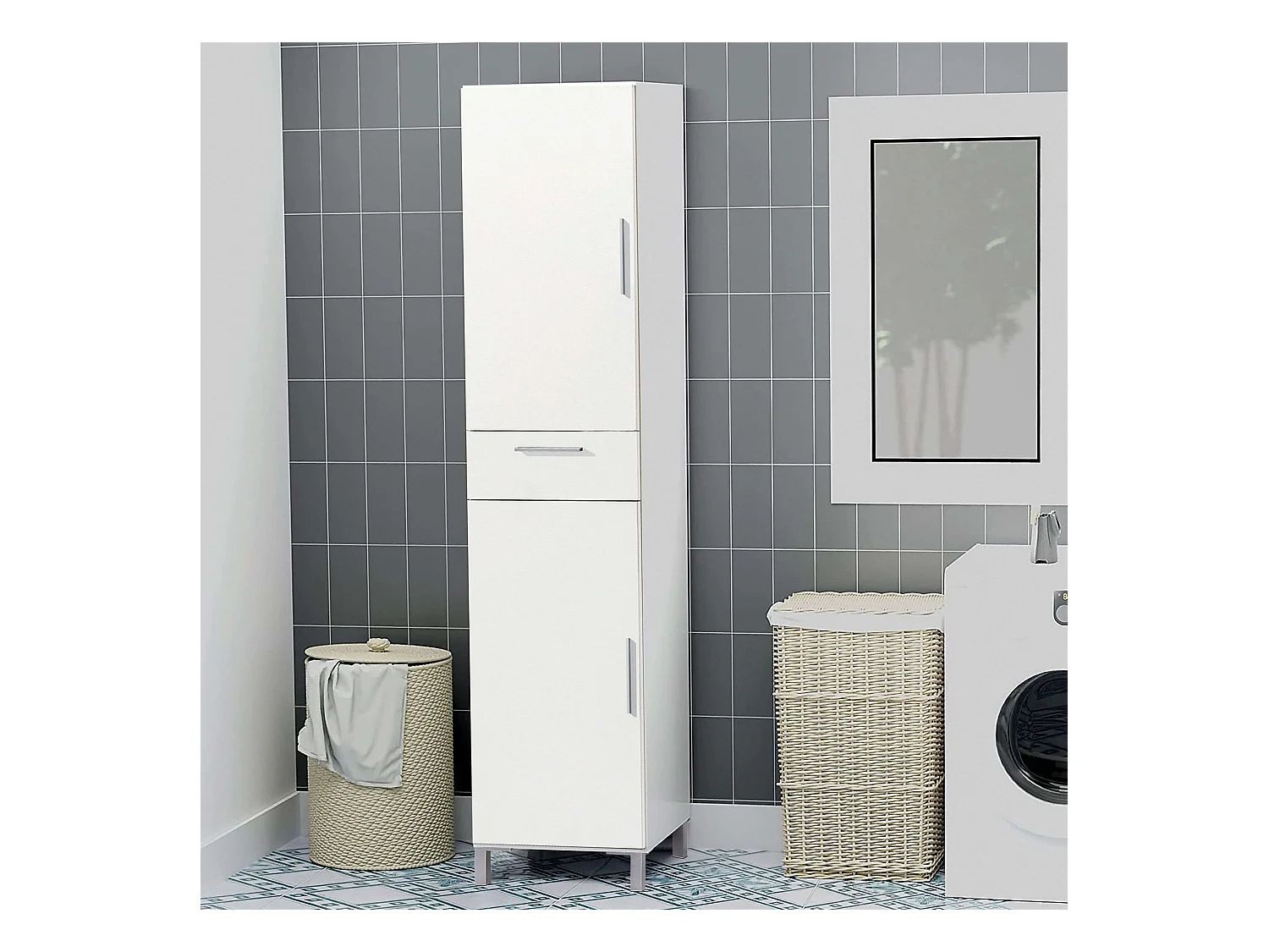 Meuble de cuisine auxiliaire Blas blanc 41x188 cm