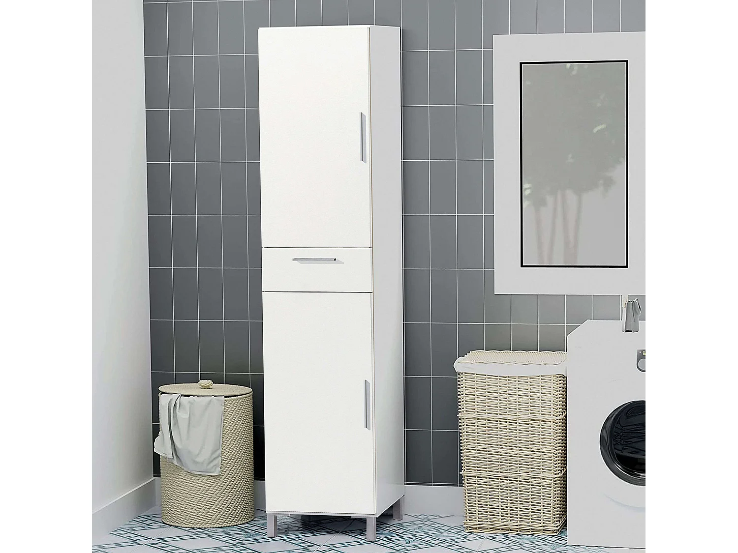 Meuble de cuisine auxiliaire Blas blanc 41x188 cm