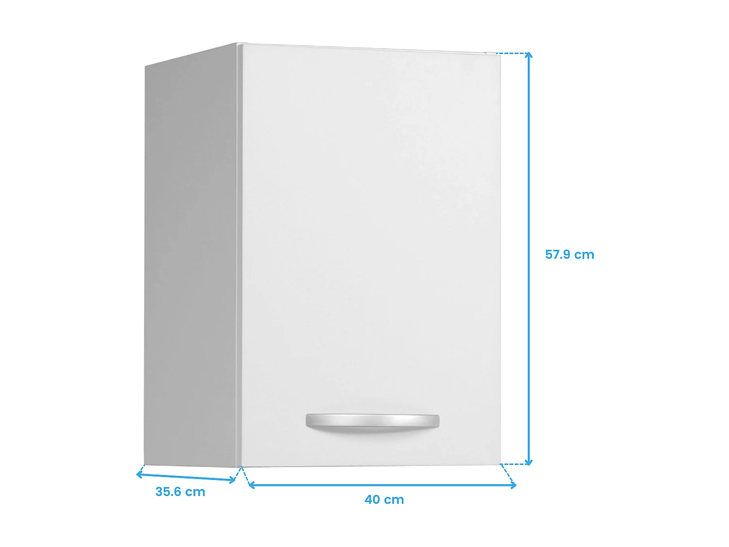 Meuble modulable, hauteur 40 cm, cuisine EKO, blanc mat, modèle rangement