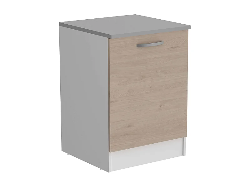 Módulo Cocina Inferior Eko Armario Blanco y Roble 60x60 cm