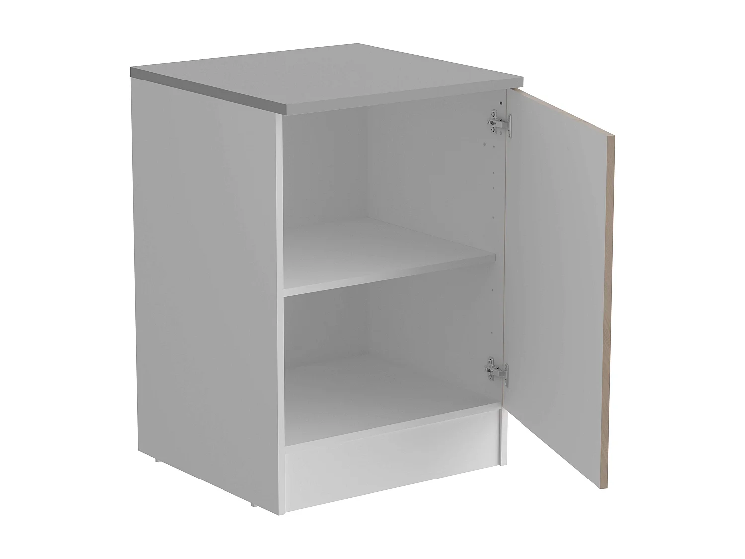 Module de meuble bas de cuisine Eko Blanc et Chêne 60x60 cm