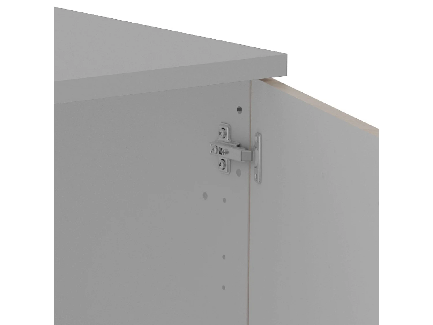 Module de meuble bas de cuisine Eko Blanc et Chêne 60x60 cm