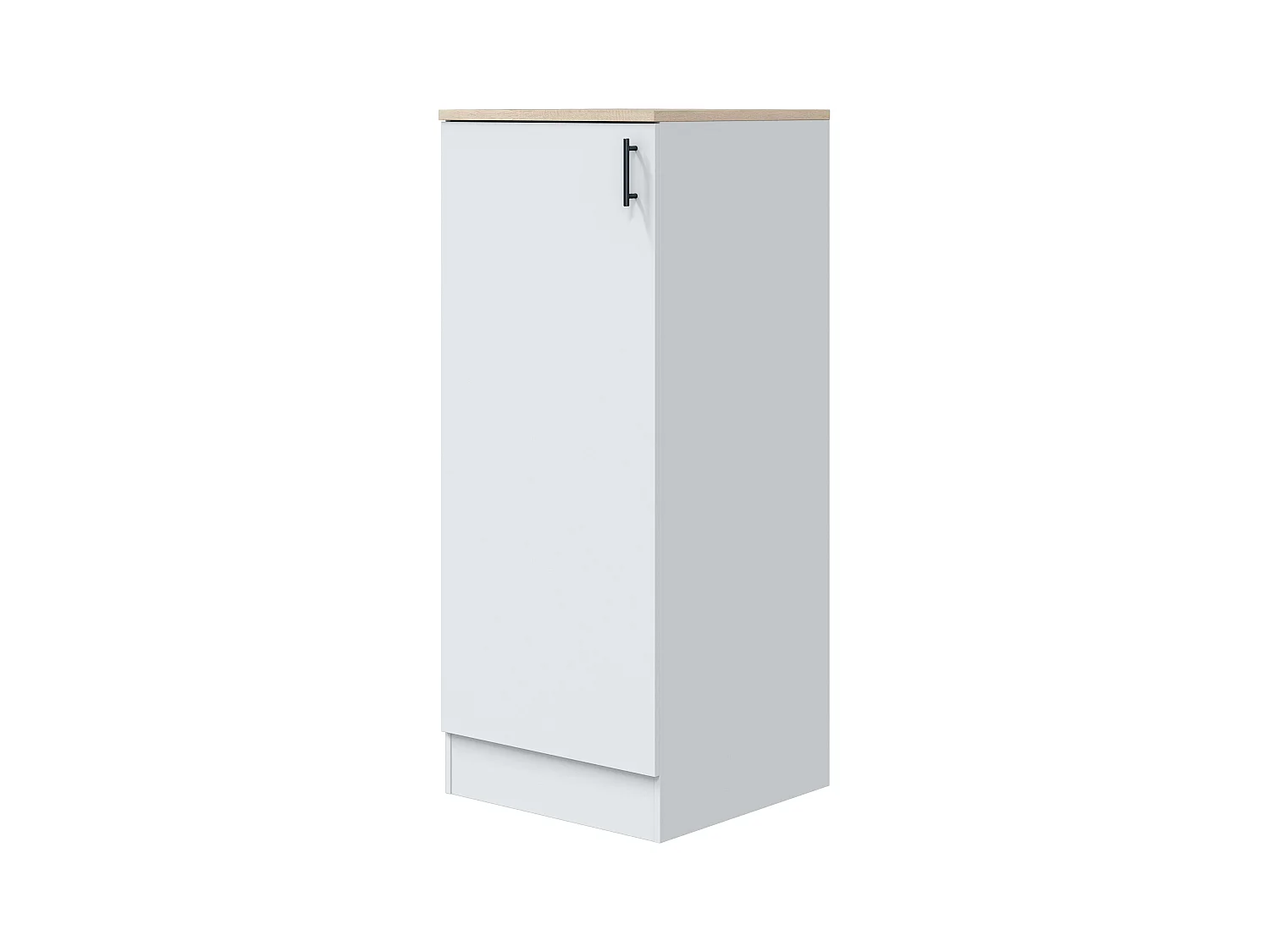 Columna Cocina Kira 1 Puerta Blanco Brillo/Roble 3 Estantes 60x148x60 cm