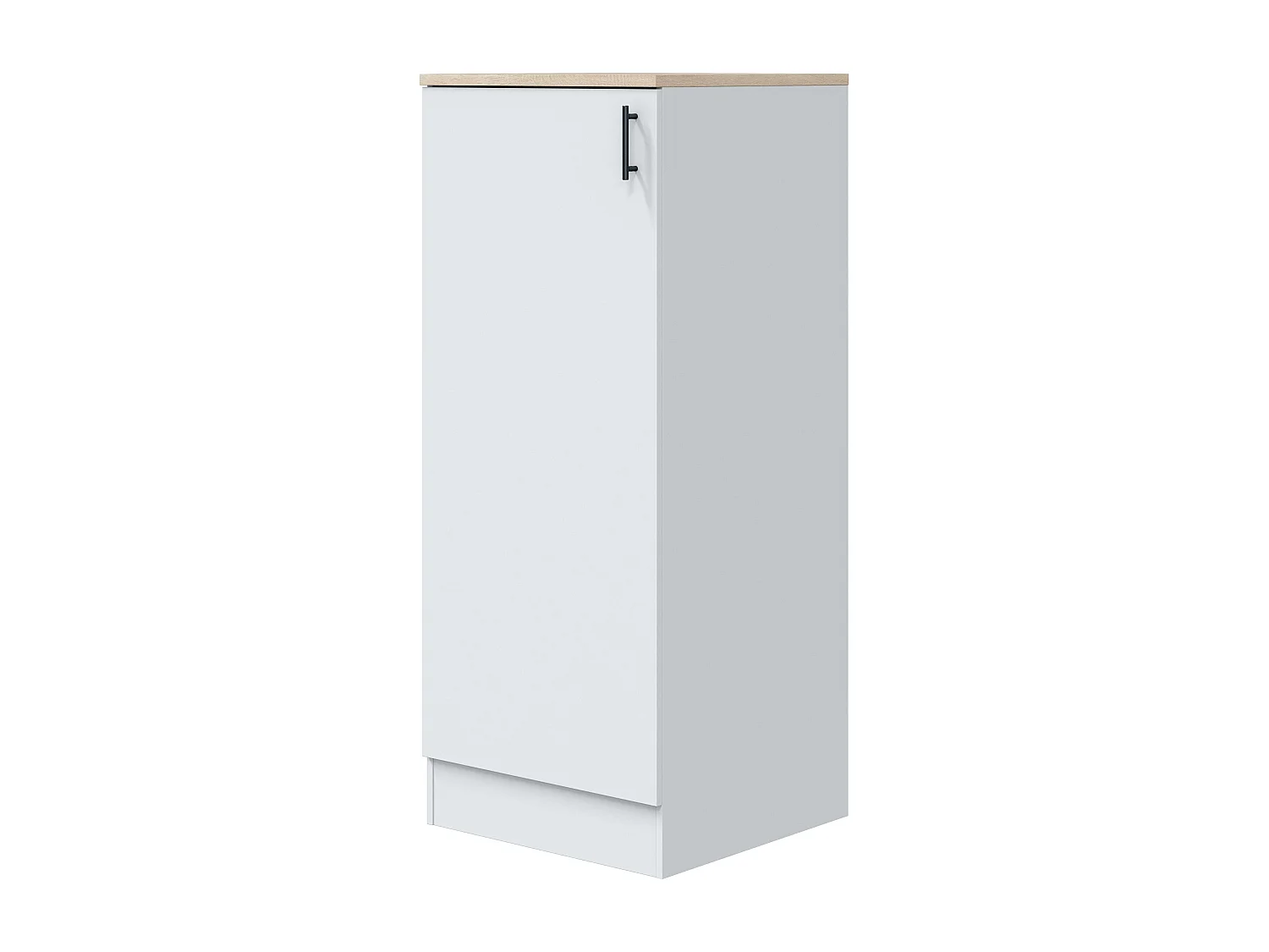 Columna Cocina Kira 1 Puerta Blanco Brillo/Roble 3 Estantes 60x148x60 cm