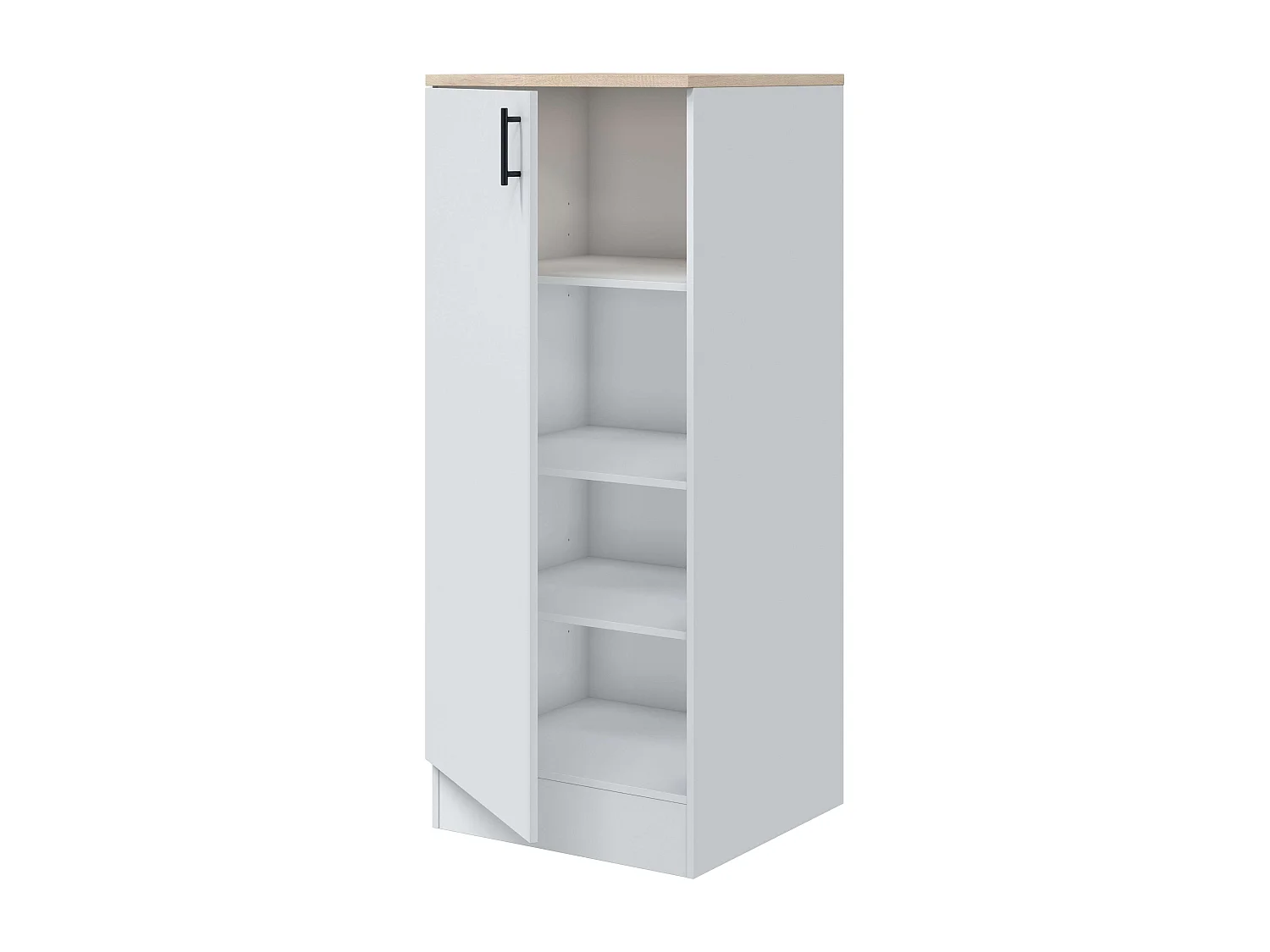 Columna Cocina Kira 1 Puerta Blanco Brillo/Roble 3 Estantes 60x148x60 cm