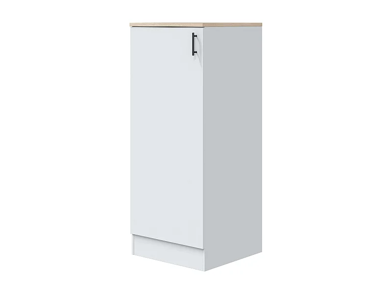 Columna Cocina Kira 1 Puerta Blanco Brillo/Roble 3 Estantes 60x148x60 cm