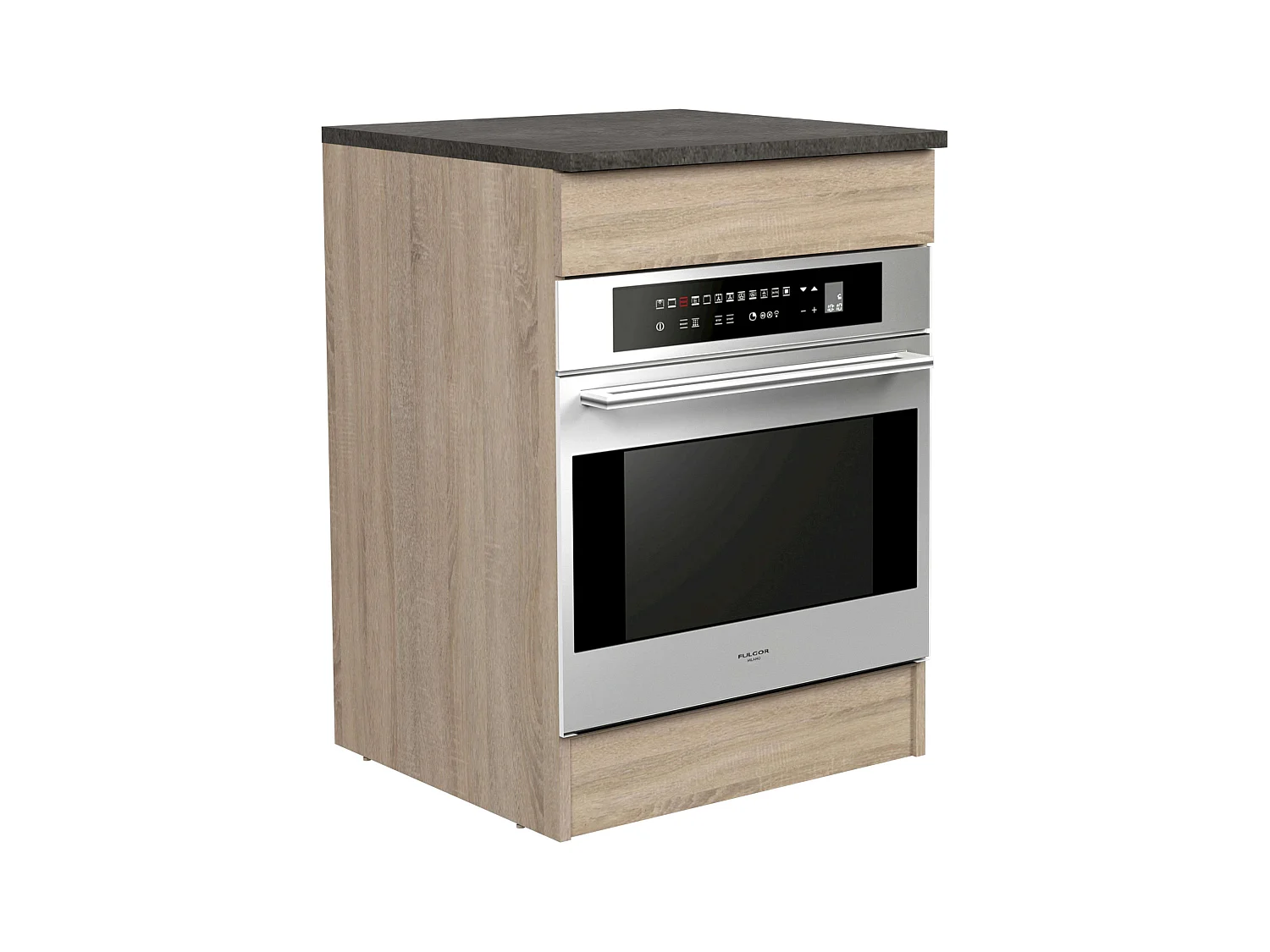 Módulo inf. horno Arko cocina madera clara y negro 60x86x60 cm