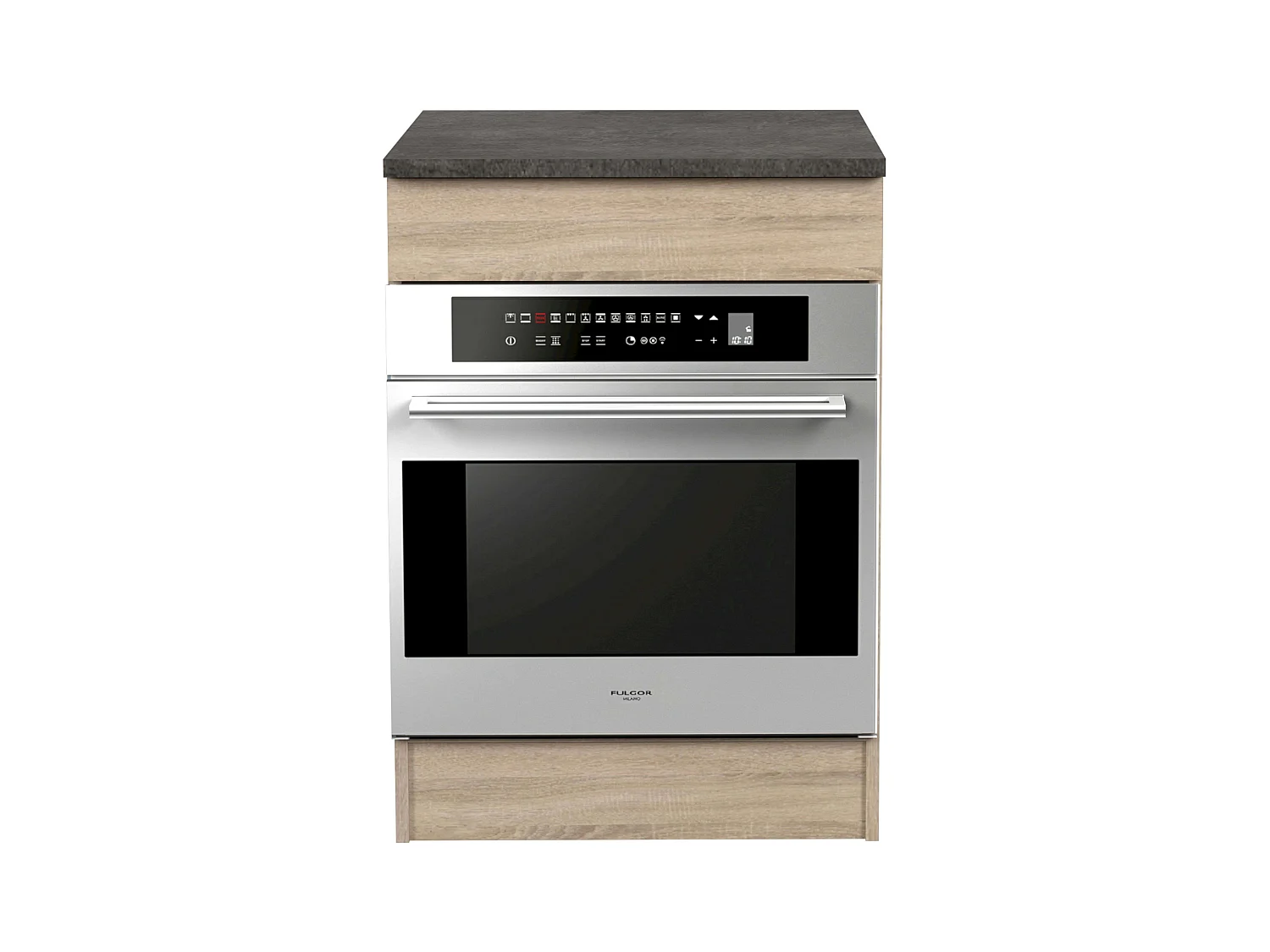 Módulo inf. horno Arko cocina madera clara y negro 60x86x60 cm