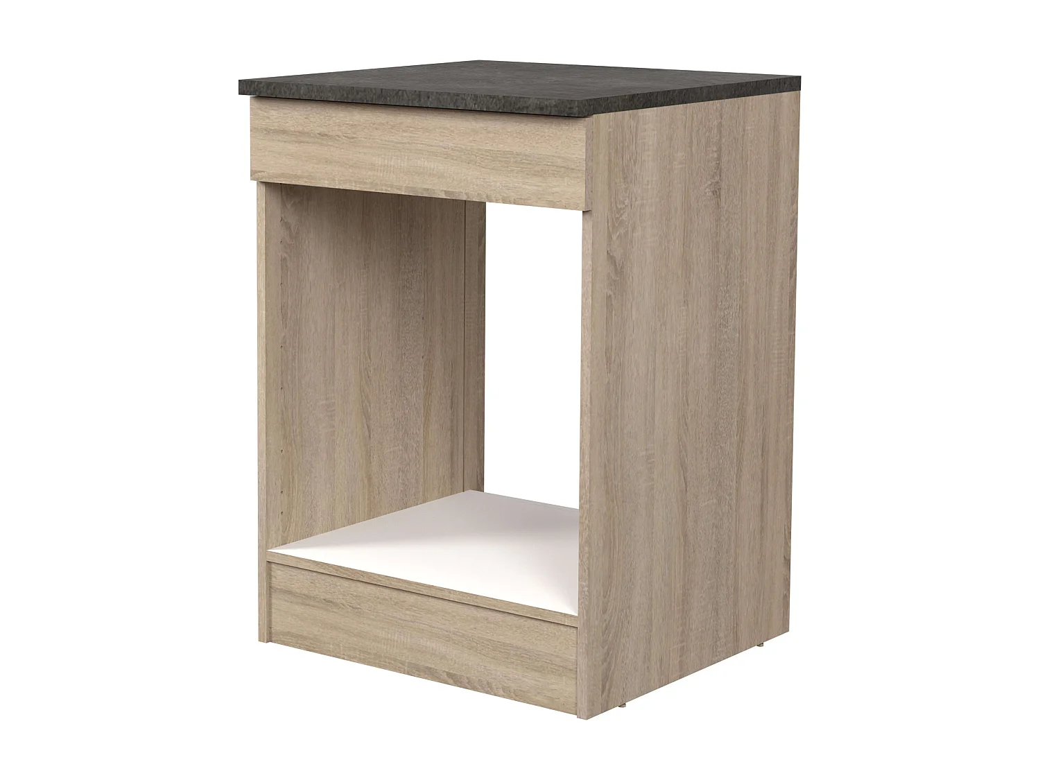 Module inférieur pour four de cuisine Arko, bois clair et noir, 60x86x60 cm