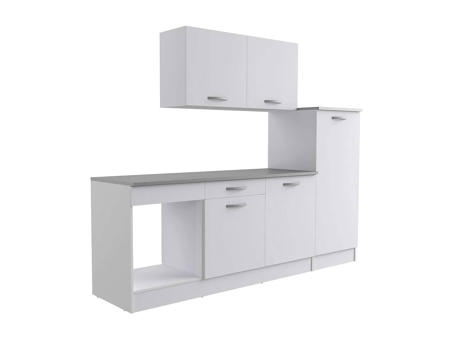Meuble de cuisine modulable 60 cm EKO 1 porte basse rangement blanc mat