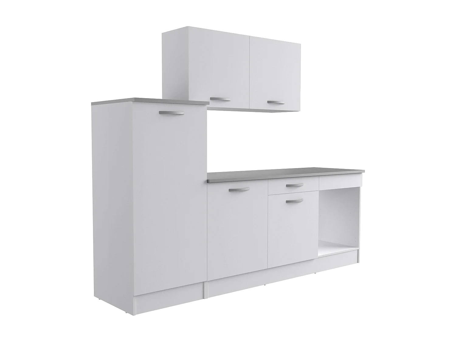 Meuble de cuisine modulable 60 cm EKO 1 porte basse rangement blanc mat