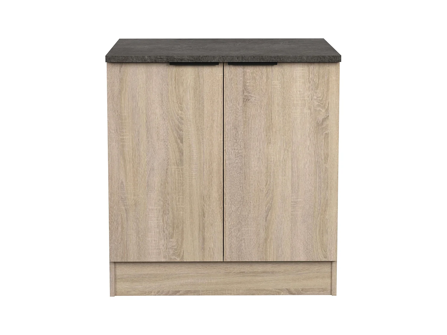 Módulo cocina Arko bajo fregadero, 2 puertas 1 estante roble y negro