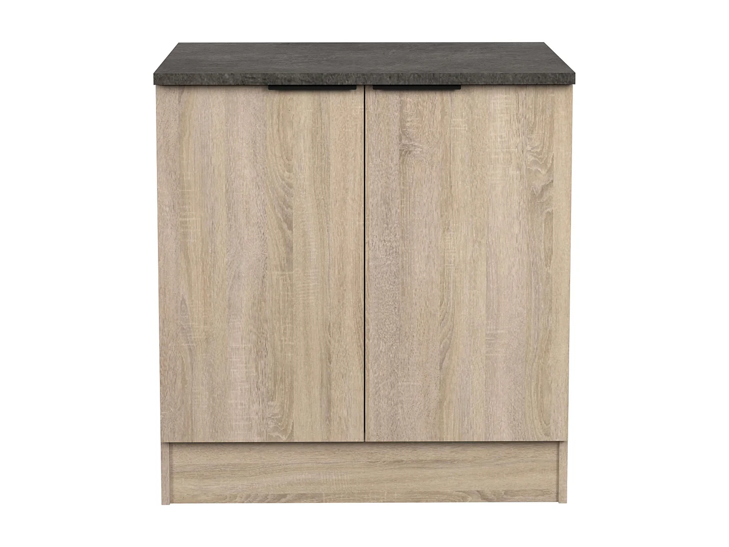 Módulo cocina Arko bajo fregadero, 2 puertas 1 estante roble y negro