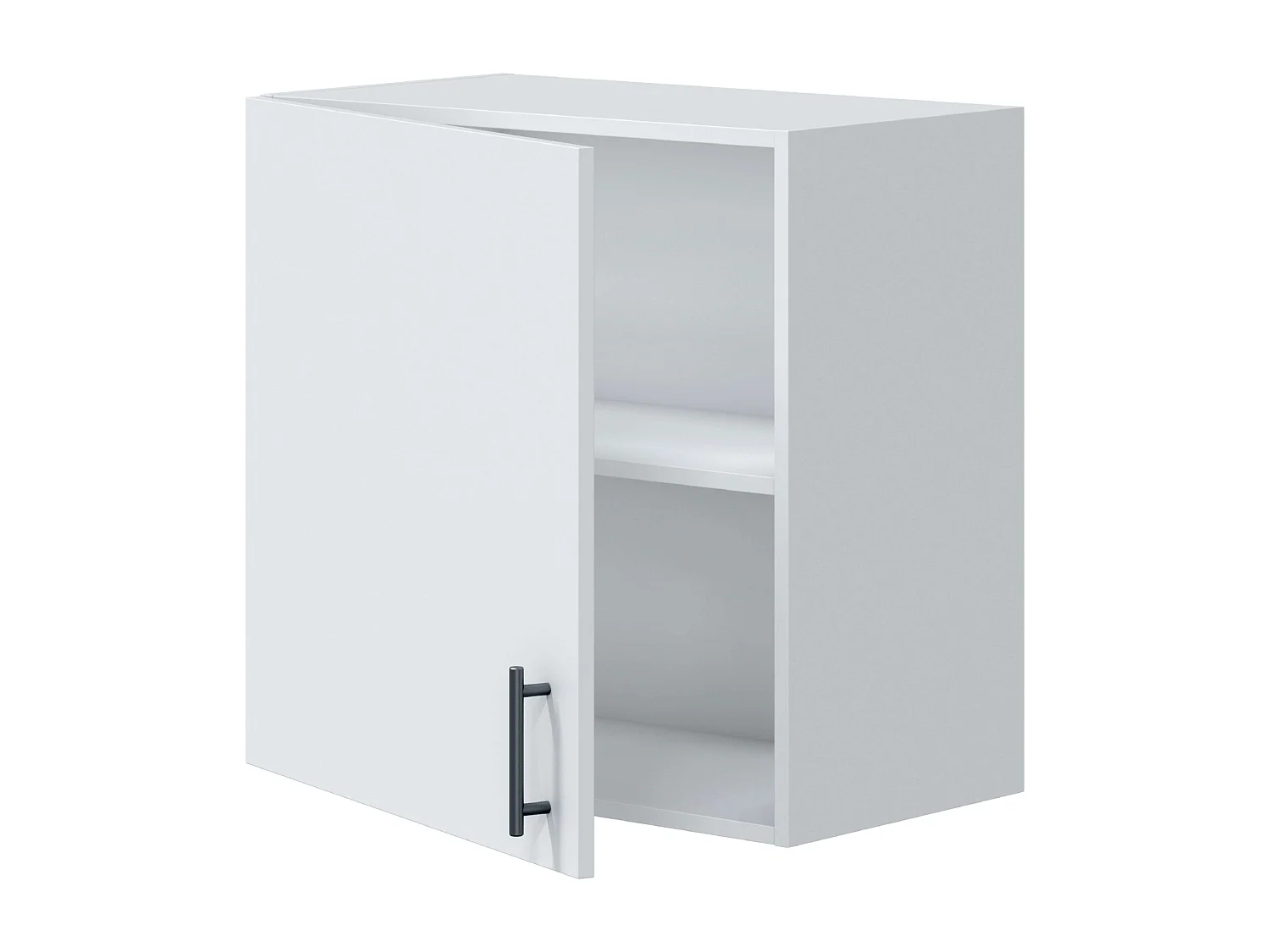 Module supérieur de cuisine Kira blanc brillant 1 porte 1 étagère 60 x 59 x 34 cm