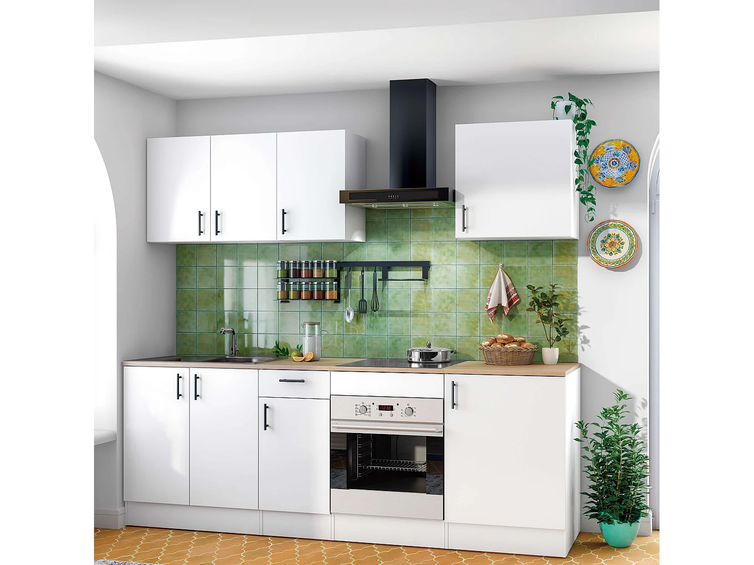 Módulo Superior Kira Cocina Blanco Brillo 1 Puerta 1 Estante 60x59x34 cm