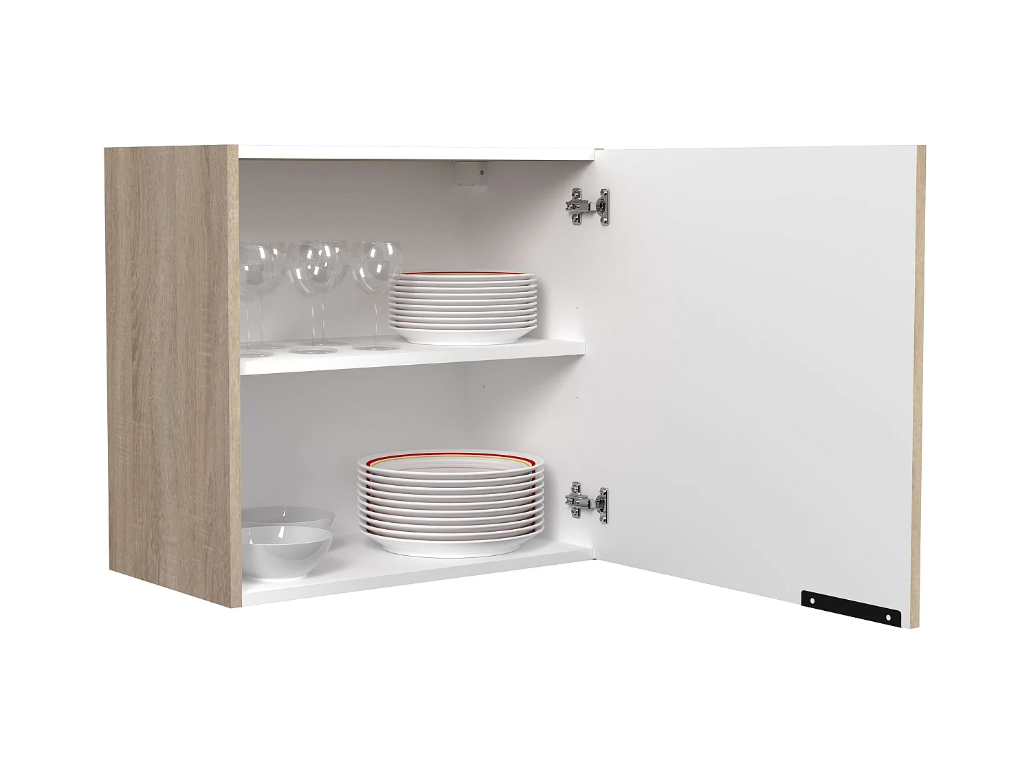 Módulo sup. cocina Arko madera claro/negro 1 puerta melamina 60x57.9x35.6 cm