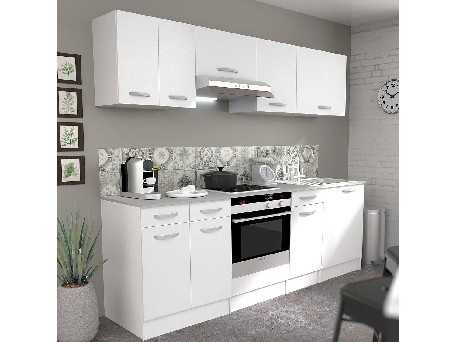 Módulo Inferior Cocina EKO 2 puertas 2 cajones Blanco Mate 80x60 cm