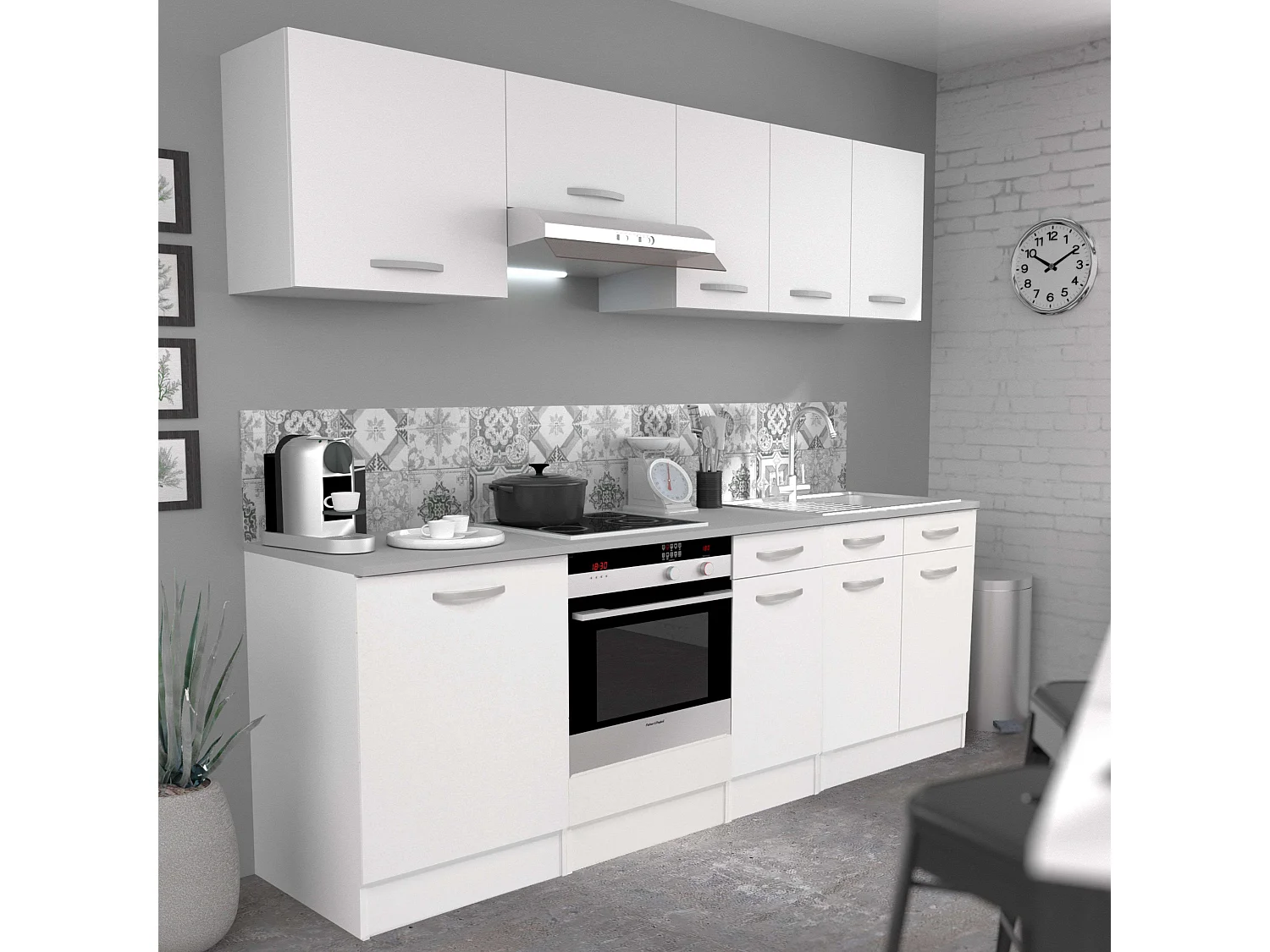 Módulo Inferior Cocina EKO 2 puertas 2 cajones Blanco Mate 80x60 cm