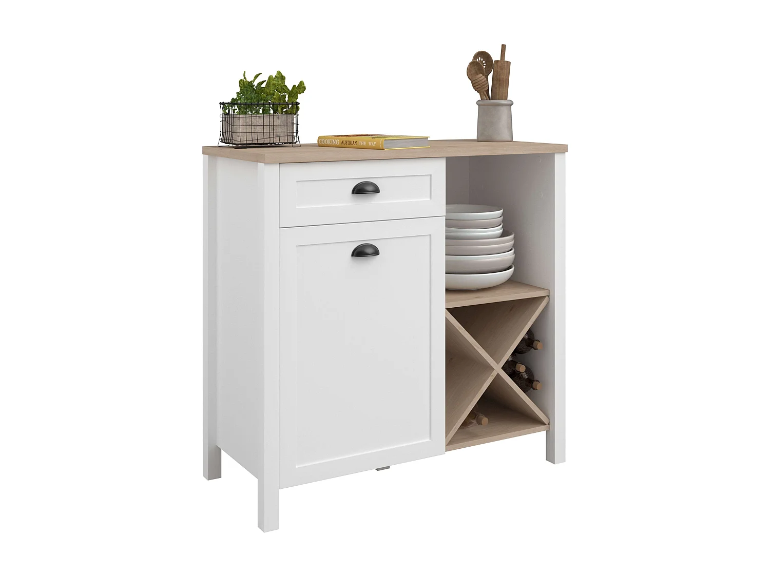 Pack de Buffets Cocina Coper Blanco y Roble