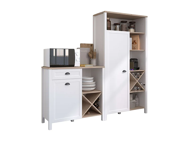 Pack de Buffets Cocina Coper Blanco y Roble