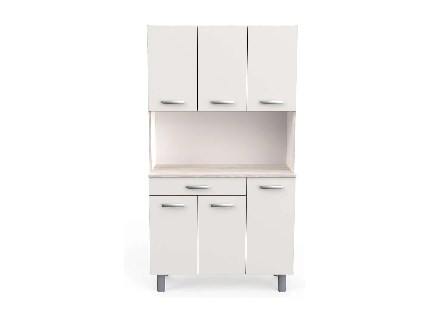 Armario Buffet Cocina 6 Puertas Blanco Roble Acacia/Kronberg 101x185 cm