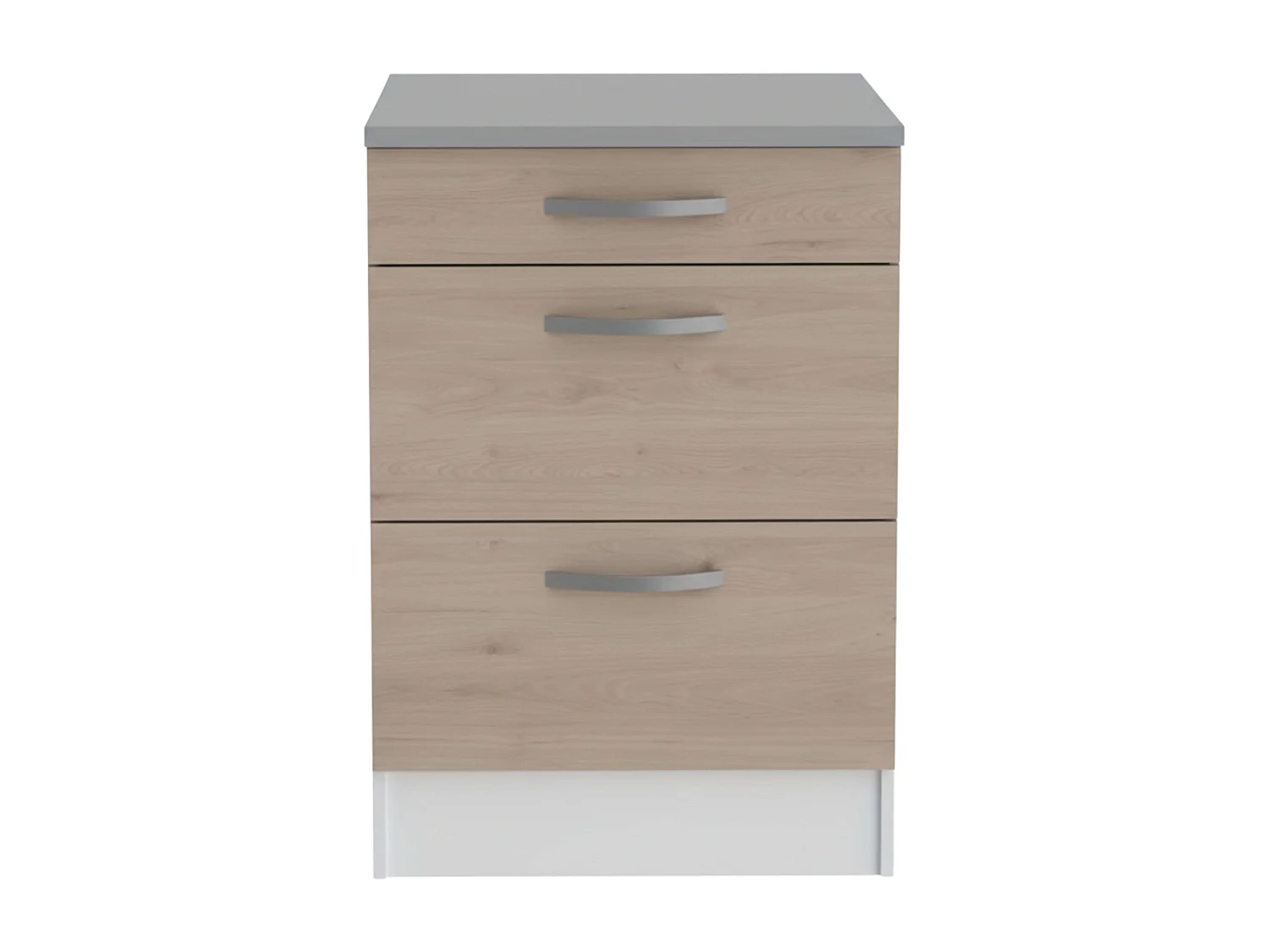 Módulo Cocina Eko Inf. 3 Cajones Blanco y Roble Jackson 60x60cm