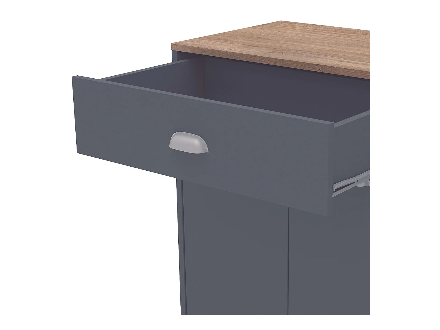 Asfeld Buffet Cocina Botellero Gris Grafito Almacenaje 90x103x40 cm