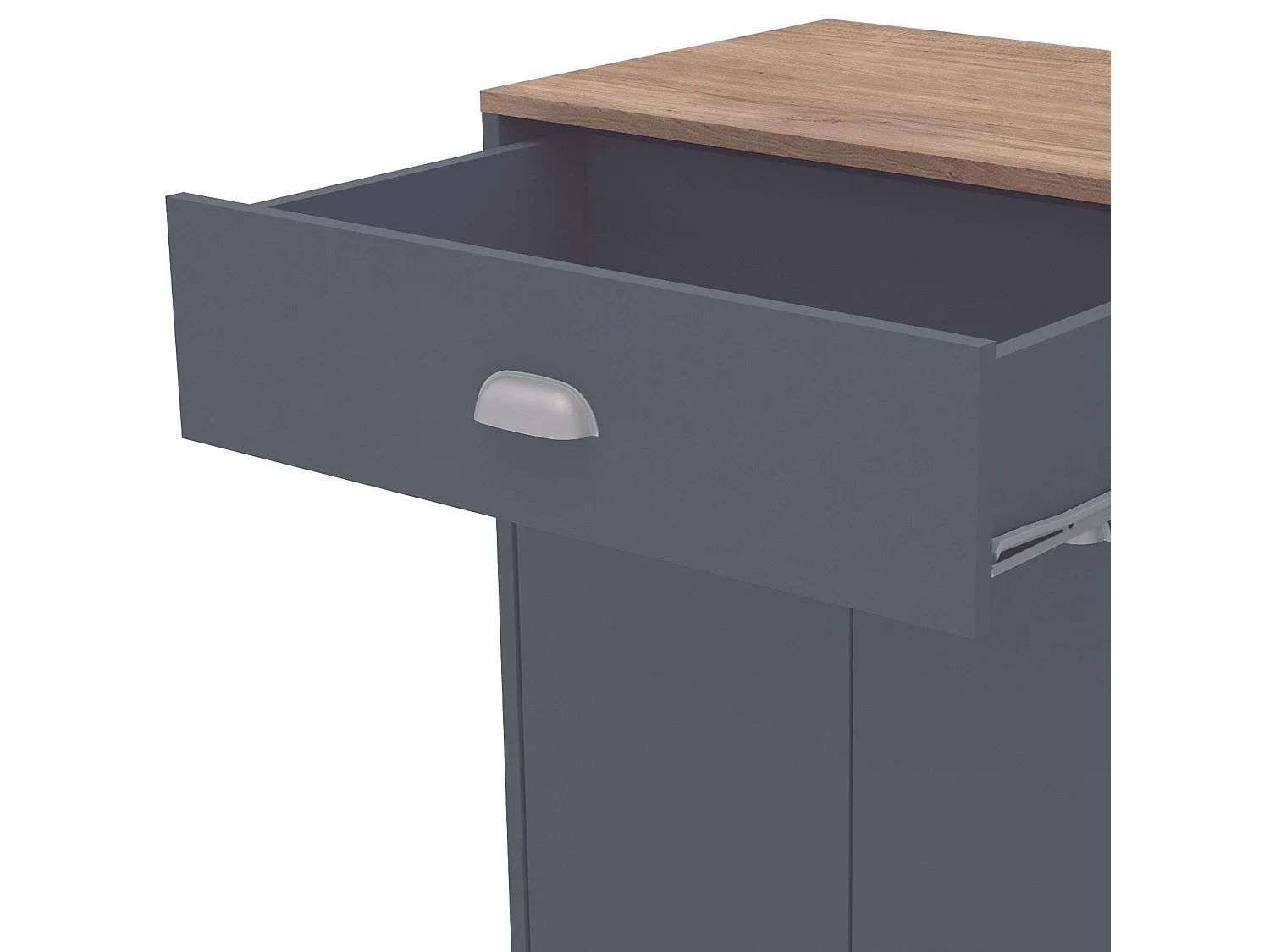 Asfeld Buffet Cocina Botellero Gris Grafito Almacenaje 90x103x40 cm