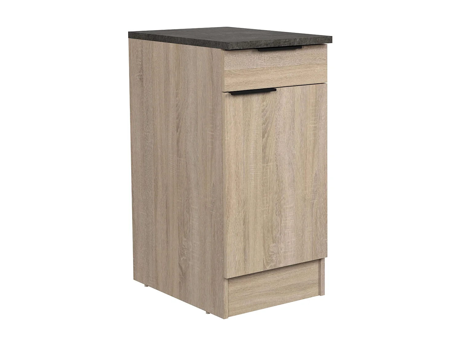 Módulo cocina Arko inf 1 cajón 1 puerta roble áspero/negro 40x60 cm