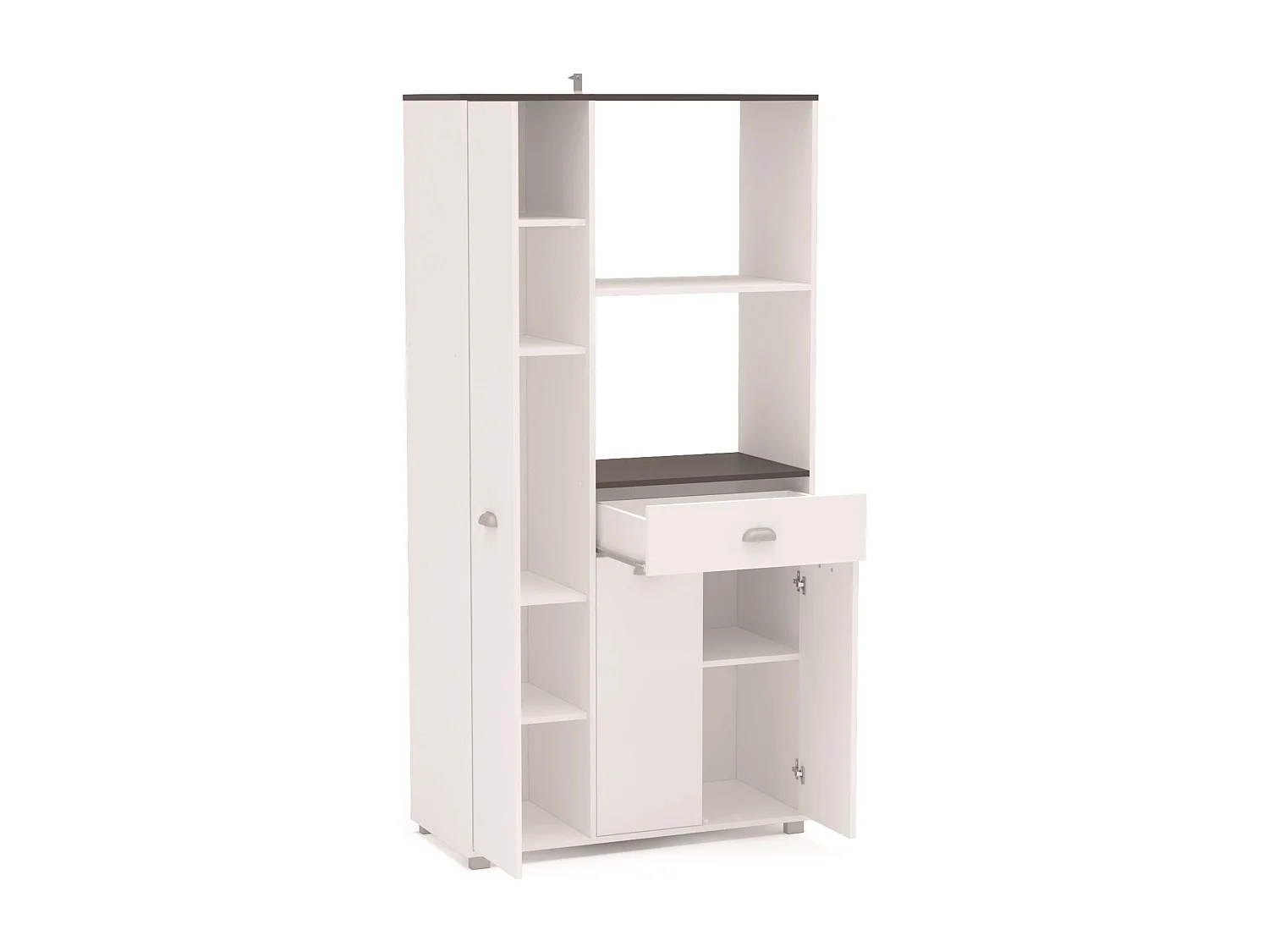 Buffet Asfeld cocina blanco, 2 armarios, 1 cajón, 180x90x40 cm.