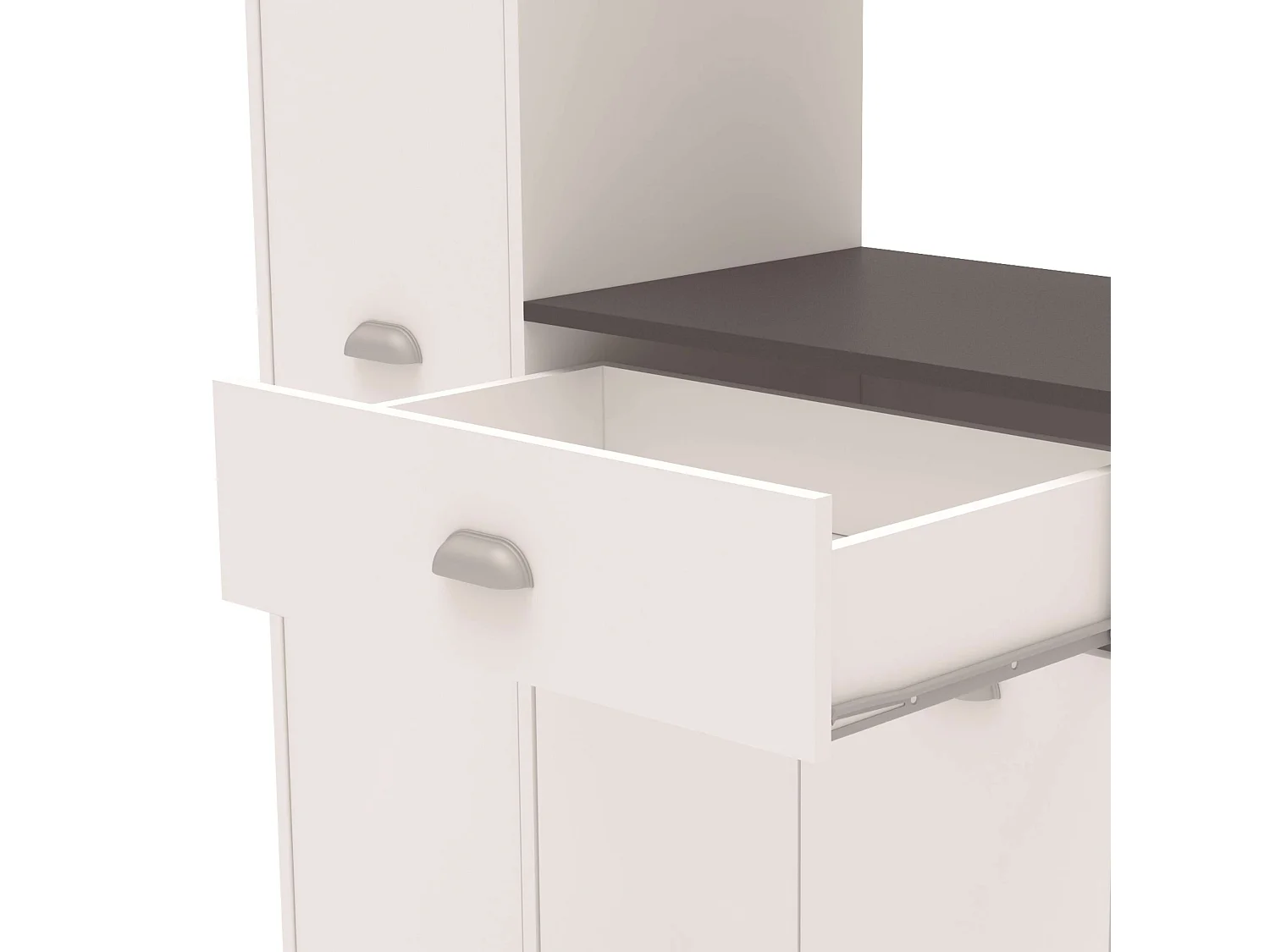 Buffet Asfeld cocina blanco, 2 armarios, 1 cajón, 180x90x40 cm.