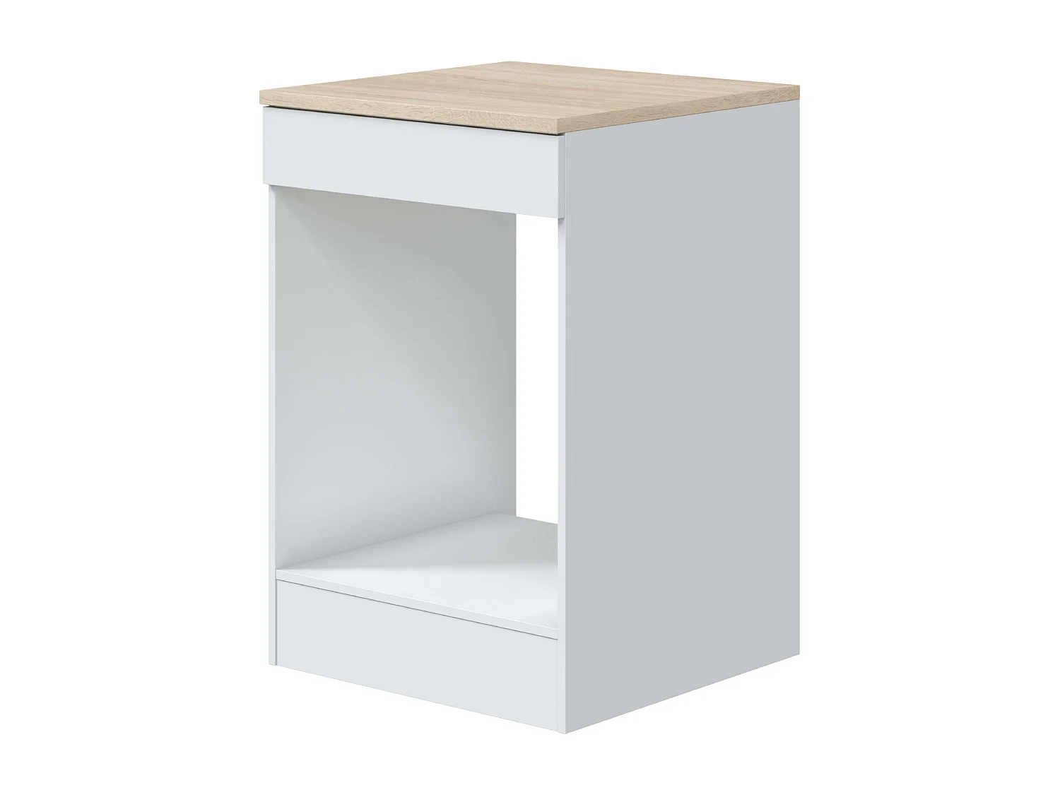 Módulo Cocina Kira, Hueco para Horno, Blanco Brillo/Roble Canadian, 60x90x60 cm