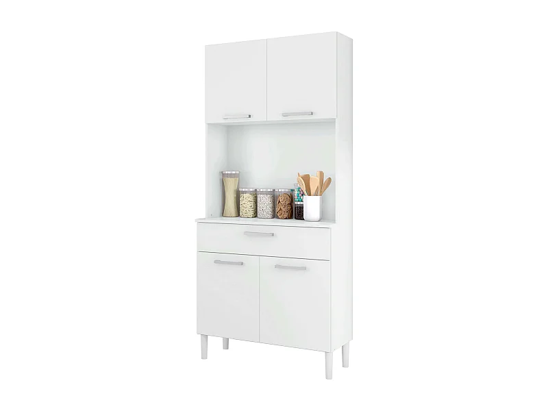 Armario Cocina Aparador 4P 1C Blanco 80x180 cm