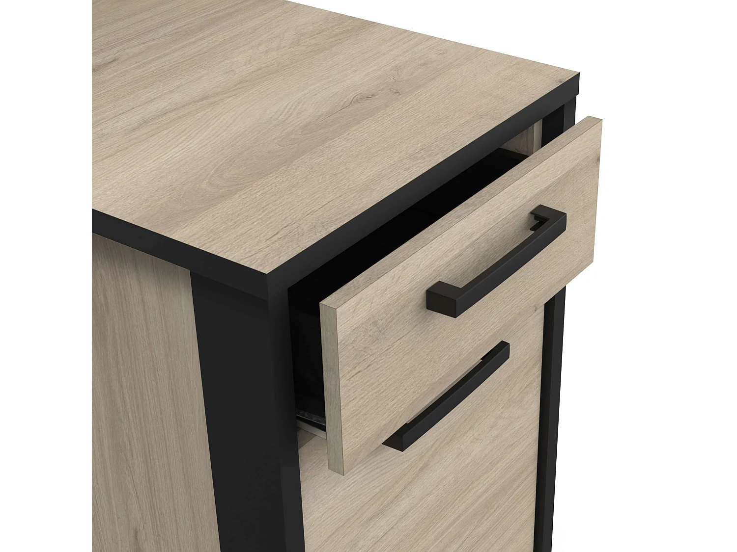 Módulo Inferior Cicina Industrial, Roble/Negro, 44 cm