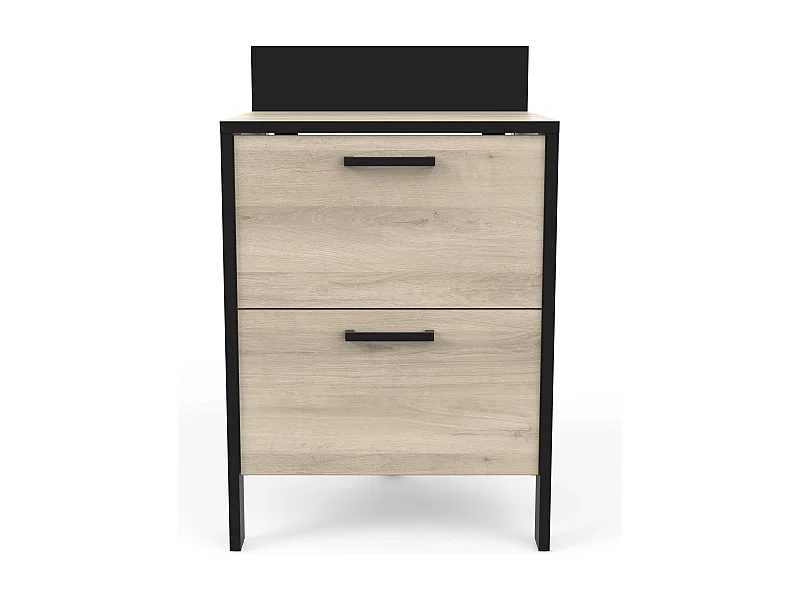 Módulo Inferior Cocina Estilo Industrial Roble/Negro 2 Cajones 64 cm